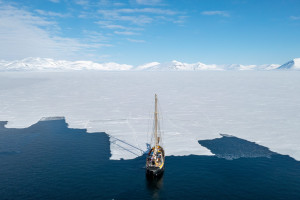 Meander an der Eiskante im Van Mijenfjord Meander an der Eiskante im Van Mijenfjord