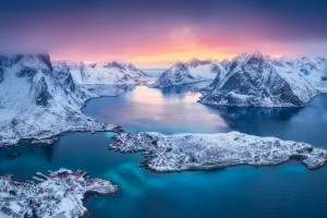 Sonnenuntergang Fjord Lofoten