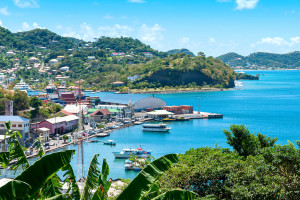 View of Caribbean sea - Grenada island - Saint George's - Inner harbor and Devils bay